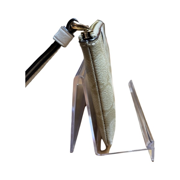 Coach Signature Beige and White Wristlet - Picture 11 of 11